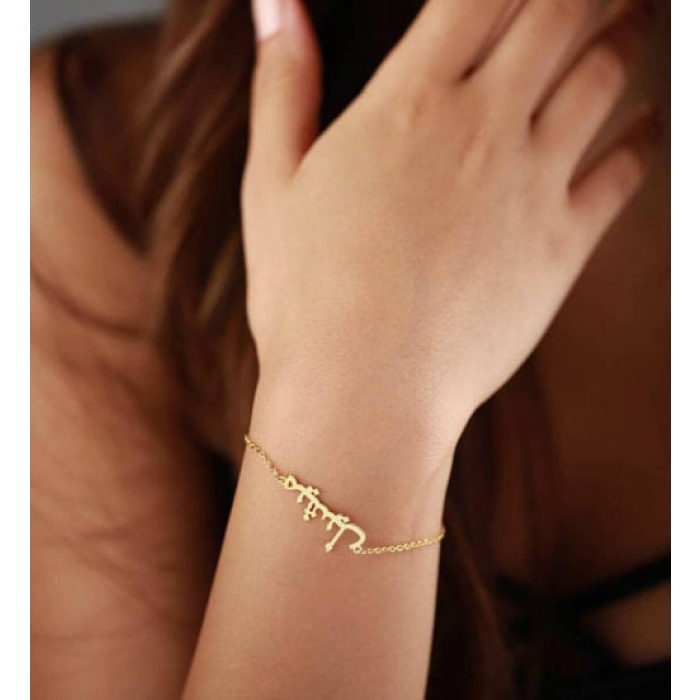 Stainless Steel, Gold, Silver, Rose Gold, Black Gun, Personalized Arabic Bracelet | Save 33% - Rajasthan Living 6