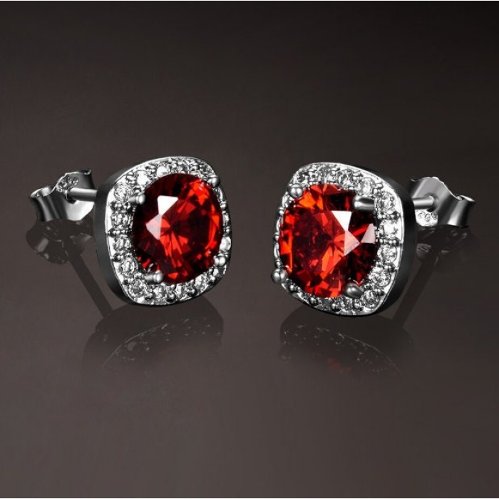 Ruby Studs Earrings, 925 Sterling Silver, Citrine Studs, Emerald Earrings, Ruby Luxury Earrings, Gift For Her, Ruby Round cut Earrings | Save 33% - Rajasthan Living 6