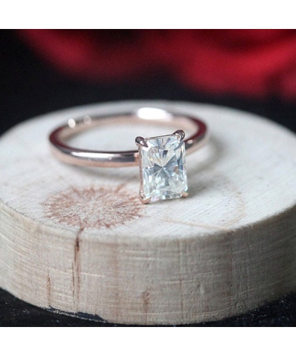 Moissanite Ring, 14k White gold, 1.8 ct Moissanite Ring, Engagement Ring, Wedding Ring, Luxury Ring,Ring/Band, Radiant Cut Moissanite Ring | Save 33% - Rajasthan Living 3