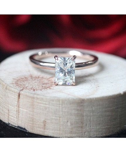 Moissanite Ring, 14k White gold, 1.8 ct Moissanite Ring, Engagement Ring, Wedding Ring, Luxury Ring,Ring/Band, Radiant Cut Moissanite Ring | Save 33% - Rajasthan Living