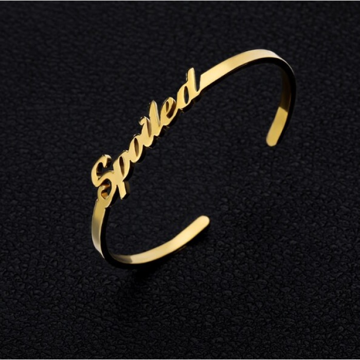Stainless Steel, Gold, Silver, Rose Gold, Personalized  Bangle | Save 33% - Rajasthan Living 7