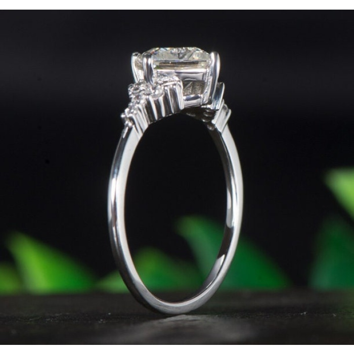 Moissanite Ring, 14k White Gold, 1.2ct Moissanite Ring, Engagement Ring, Wedding Ring, Luxury Ring, Ring/Band, Princess Cut Ring | Save 33% - Rajasthan Living 8