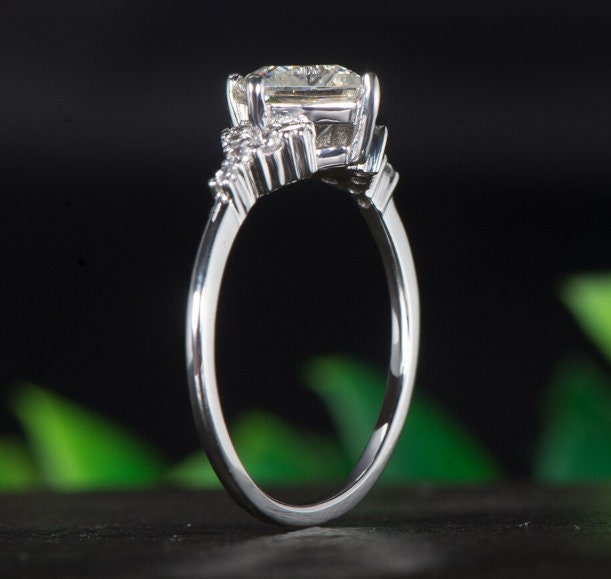 Moissanite Ring, 14k White Gold, 1.2ct Moissanite Ring, Engagement Ring, Wedding Ring, Luxury Ring, Ring/Band, Princess Cut Ring | Save 33% - Rajasthan Living 14