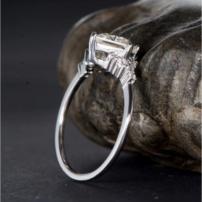 Moissanite Ring, 14k White Gold, 1.2ct Moissanite Ring, Engagement Ring, Wedding Ring, Luxury Ring, Ring/Band, Princess Cut Ring | Save 33% - Rajasthan Living 9