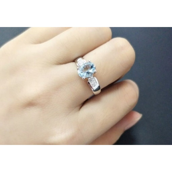Natural Aquamarine Ring, 925 Sterling Silver, Aquamarine Ring, Engagement Ring, Wedding Ring, Luxury Ring, Ring/Band, Oval Cut Ring | Save 33% - Rajasthan Living 6