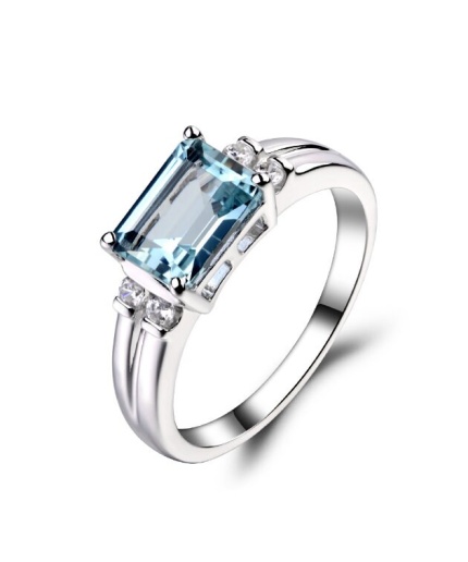 Natural Aquamarine Ring, 925 Sterling Silver, Aquamarine Ring, Engagement Ring, Wedding Ring, Luxury Ring, Ring/Band, Emerald Cut Ring | Save 33% - Rajasthan Living