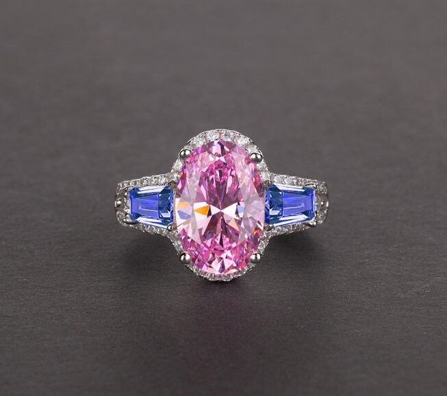 Pink Sapphire Ring, Amethyst Ring, 925 Sterling Silver Woman Ring, Statement Ring, Engagement and Wedding Ring, Luxury Ring,Oval Cut Ring | Save 33% - Rajasthan Living 18