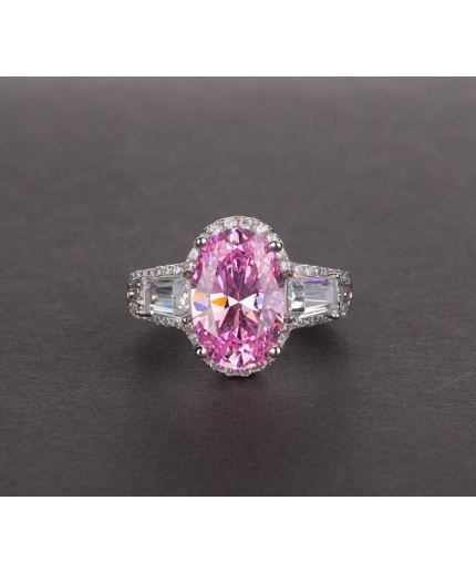 Pink Sapphire Ring, Amethyst Ring, 925 Sterling Silver Woman Ring, Statement Ring, Engagement and Wedding Ring, Luxury Ring,Oval Cut Ring | Save 33% - Rajasthan Living