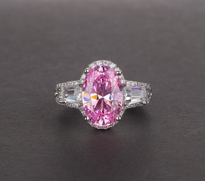 Pink Sapphire Ring, Amethyst Ring, 925 Sterling Silver Woman Ring, Statement Ring, Engagement and Wedding Ring, Luxury Ring,Oval Cut Ring | Save 33% - Rajasthan Living 12