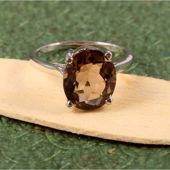 Natural Smoky Quartz Ring, 925 Sterling Silver Smoky Quartz Engagement Ring, Wedding Ring, Luxury Ring, Ring/Band, Oval Cut Ring | Save 33% - Rajasthan Living 7