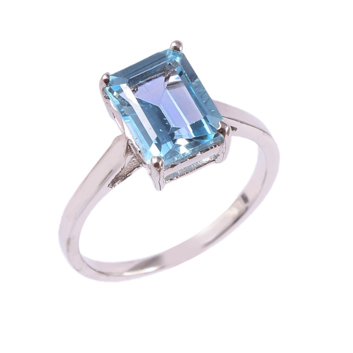 Natural Topaz Ring, 925 Sterling Silver, Topaz Engagement Ring,Topaz Ring, Topaz Wedding Ring, Luxury Ring, Ring/Band, Emerald Cut Ring | Save 33% - Rajasthan Living 7