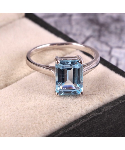 Natural Topaz Ring, 925 Sterling Silver, Topaz Engagement Ring,Topaz Ring, Topaz Wedding Ring, Luxury Ring, Ring/Band, Emerald Cut Ring | Save 33% - Rajasthan Living 3
