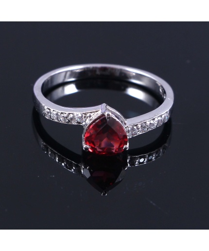 Natural Garnet Ring, 925 Sterling Sliver, Garnet Ring, Garnet Engagement Ring, Wedding Ring, luxury Ring, Ring/Band, Garnet Heart cut Ring | Save 33% - Rajasthan Living