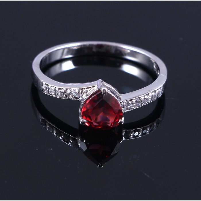 Natural Garnet Ring, 925 Sterling Sliver, Garnet Ring, Garnet Engagement Ring, Wedding Ring, luxury Ring, Ring/Band, Garnet Heart cut Ring | Save 33% - Rajasthan Living 5