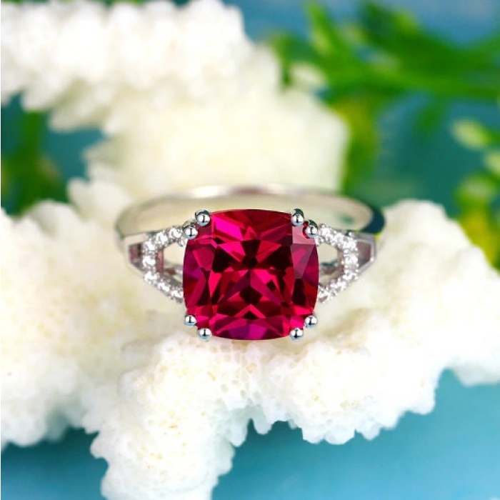 Ruby Woman Ring, Ruby Ring, 925 Sterling Silver Statement Ring, Engagement and Wedding Ring, Luxury Ring, Luxury Ring, Cushion Cut Ring | Save 33% - Rajasthan Living 8