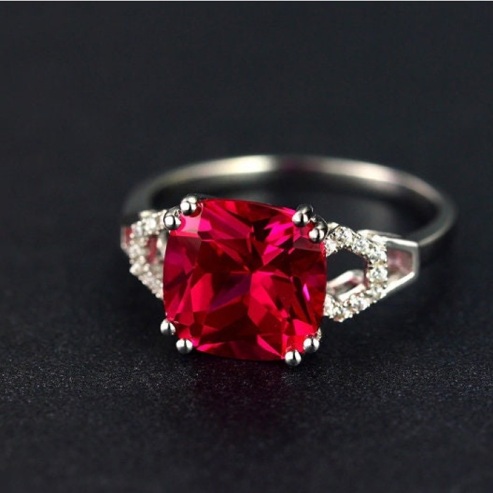 Ruby Woman Ring, Ruby Ring, 925 Sterling Silver Statement Ring, Engagement and Wedding Ring, Luxury Ring, Luxury Ring, Cushion Cut Ring | Save 33% - Rajasthan Living 6