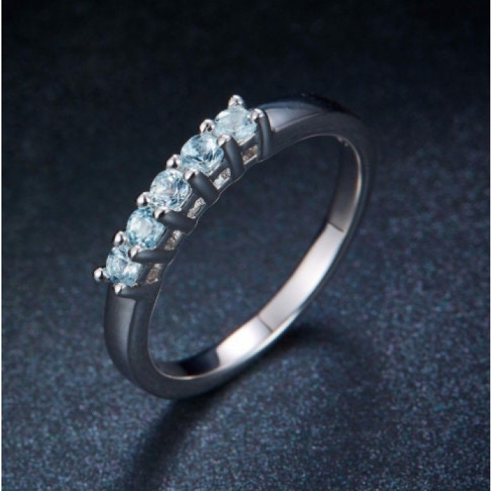 Natural Aquamarine Ring, 925 Sterling Silver, Aquamarine Ring, Engagement Ring, Wedding Ring, Luxury Ring, Ring/Band, Round Cut Ring | Save 33% - Rajasthan Living 5