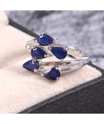 Natural Blue Sapphire Ring, 925 Sterling Sliver, Sapphire Engagement Ring, Wedding Ring, Sapphire luxury Ring, Wedding Ring, Pear cut Ring | Save 33% - Rajasthan Living 3