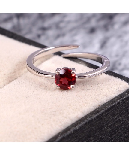 Natural Garnet Ring, 925 Sterling Sliver, Garnet Ring, Garnet Engagement Ring, Wedding Ring, luxury Ring, Ring/Band, Round cut Ring | Save 33% - Rajasthan Living 3