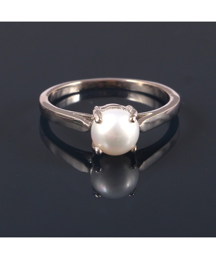 Natural Pearl Ring, 925 Sterling Sliver, Pearl Ring, Pearl Engagement Ring, Wedding Ring, luxury Ring, Ring/Band, Round Cabochon Ring | Save 33% - Rajasthan Living