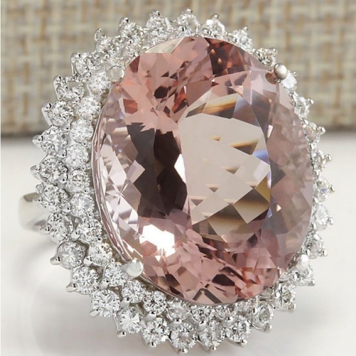 Morganite Woman Ring, Morganite Ring, 925 Sterling Silver Statement Ring, Engagement and Wedding Ring, Luxury Ring, Oval Cut Ring | Save 33% - Rajasthan Living 5