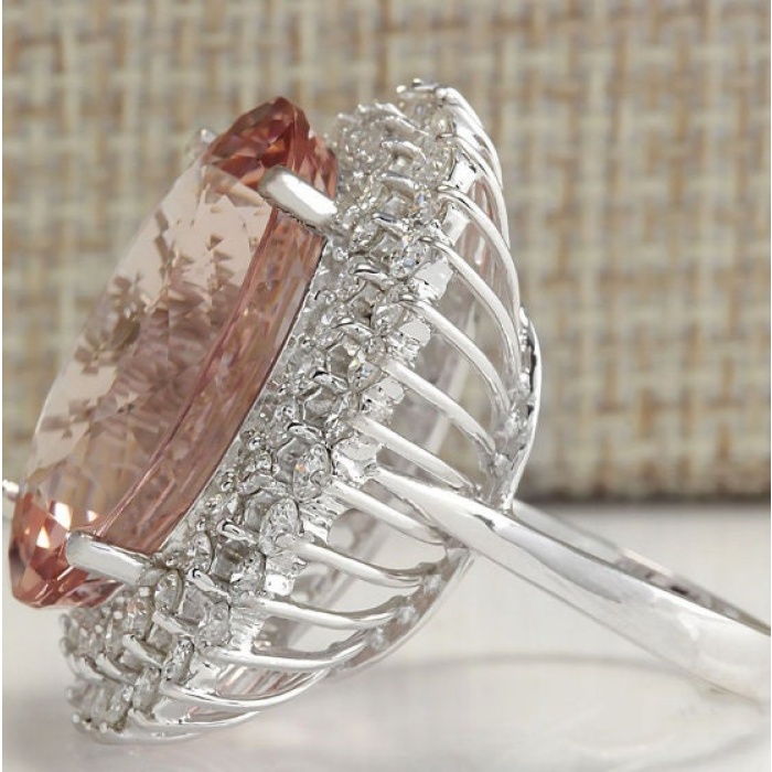 Morganite Woman Ring, Morganite Ring, 925 Sterling Silver Statement Ring, Engagement and Wedding Ring, Luxury Ring, Oval Cut Ring | Save 33% - Rajasthan Living 7