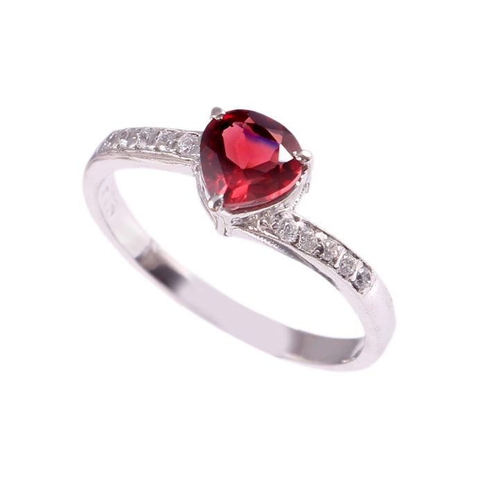 Natural Garnet Ring, 925 Sterling Sliver, Garnet Ring, Garnet Engagement Ring, Wedding Ring, luxury Ring, Ring/Band, Garnet Heart cut Ring | Save 33% - Rajasthan Living 7