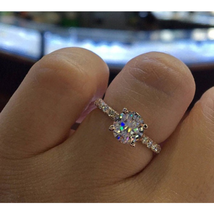 Zircon Ring, 925 Sterling Silver, Zircon Ring, Engagement Ring, Wedding Ring, Luxury Ring, Ring/Band, Round Cut Ring | Save 33% - Rajasthan Living 7