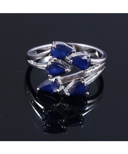 Natural Blue Sapphire Ring, 925 Sterling Sliver, Sapphire Engagement Ring, Wedding Ring, Sapphire luxury Ring, Wedding Ring, Pear cut Ring | Save 33% - Rajasthan Living