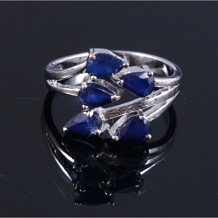 Natural Blue Sapphire Ring, 925 Sterling Sliver, Sapphire Engagement Ring, Wedding Ring, Sapphire luxury Ring, Wedding Ring, Pear cut Ring | Save 33% - Rajasthan Living 5