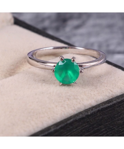 Natural Onyx Ring, 925 Sterling Silver, Onyx Engagement Ring, Green Onyx Ring, Wedding Ring, Luxury Ring, Ring/Band, Round Cut Ring | Save 33% - Rajasthan Living 3