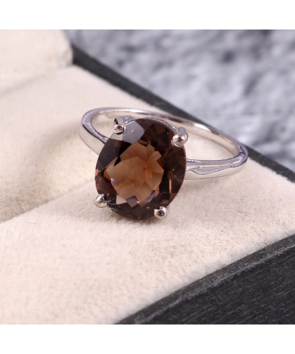 Natural Smoky Quartz Ring, 925 Sterling Silver, Smoky Quartz Engagement Ring, Wedding Ring, Luxury Ring, Ring/Band, Oval Cut Ring | Save 33% - Rajasthan Living 3