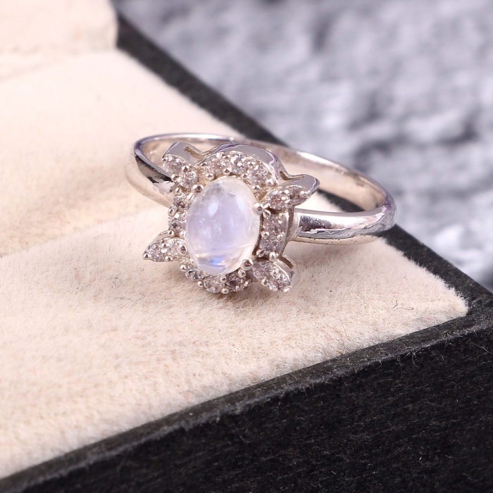 Natural Moonstone Ring, 925 Sterling Silver, Moonstone Engagement Ring, Wedding Ring, Luxury Ring, Ring/Band, Pear Cabochon Ring | Save 33% - Rajasthan Living 7