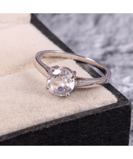 Natural Crystal Ring, 925 Sterling Silver, Crystal Engagement Ring, Wedding Ring, Luxury Ring, Ring/Band, Round Cut Ring | Save 33% - Rajasthan Living 3