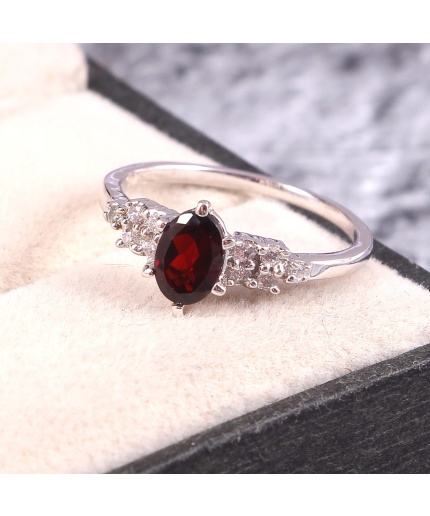 Natural Garnet Ring, 925 Sterling Sliver, Garnet Ring, Garnet Engagement Ring, Wedding Ring, luxury Ring, Ring/Band, Garnet Oval cut Ring | Save 33% - Rajasthan Living 3