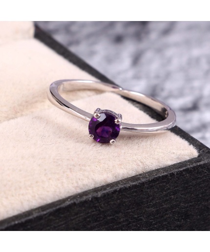 Natural Amethyst Ring, 925 Sterling Silver, Amethyst Engagement Ring, Amethyst Ring, Wedding Ring, Luxury Ring, Ring/Band, Round Cut Ring | Save 33% - Rajasthan Living 3