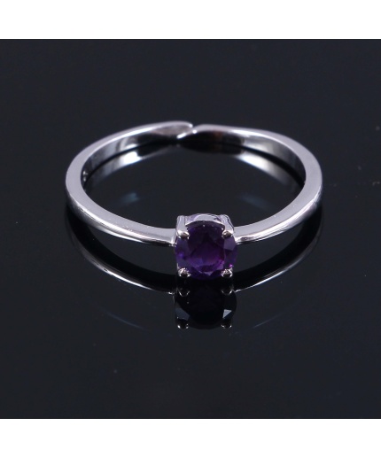 Natural Amethyst Ring, 925 Sterling Silver, Amethyst Engagement Ring, Amethyst Ring, Wedding Ring, Luxury Ring, Ring/Band, Round Cut Ring | Save 33% - Rajasthan Living