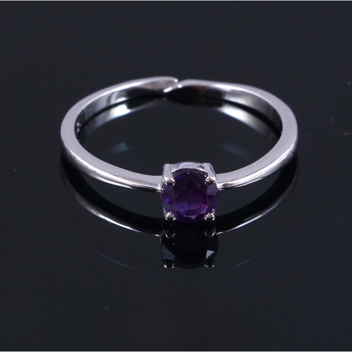 Natural Amethyst Ring, 925 Sterling Silver, Amethyst Engagement Ring, Amethyst Ring, Wedding Ring, Luxury Ring, Ring/Band, Round Cut Ring | Save 33% - Rajasthan Living 5