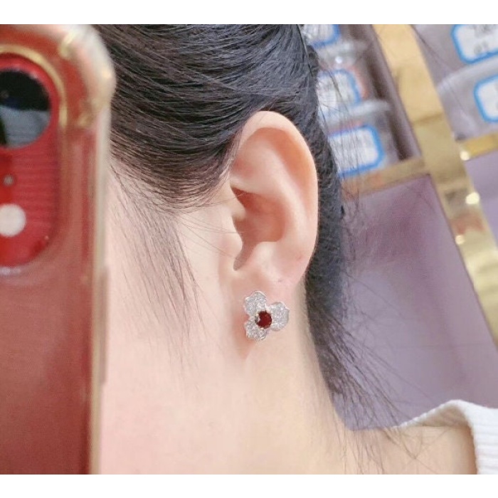 Natural Ruby Stud Earrings, 925 Sterling Silver, Ruby Earrings, Ruby Silver Earrings, Ruby Luxury Earrings, Oval Cut Stone Earrings | Save 33% - Rajasthan Living 6