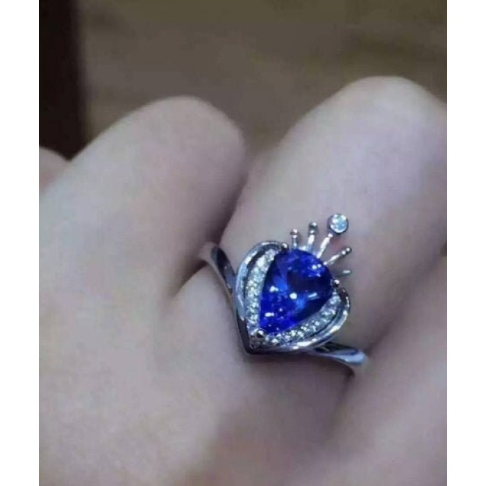 Natural Tanzanite Ring,925 Sterling Sliver,Engagement Ring,Wedding Ring, luxury Ring, soliture Ring, Pear cut Ring | Save 33% - Rajasthan Living 6