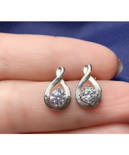 Moissanite Studs Earrings, 925 Sterling Silver, Studs Earrings, Earrings, Moissanite Earrings, Luxury Earrings, Round Cut Stone Earrings | Save 33% - Rajasthan Living 5