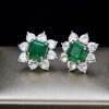 lab Emerald Stud Earrings, 925 Sterling Silver, Emerald Stud Earrings, Emerald Silver Earrings, Luxury Earrings, Square cut Stone | Save 33% - Rajasthan Living 9