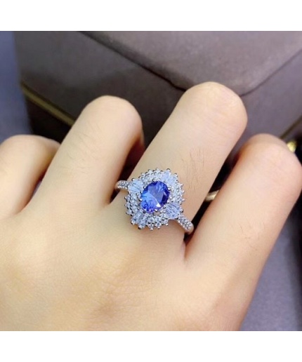Natural Tanzanite Ring,925 Sterling Sliver,Engagement Ring,Wedding Ring, luxury Ring, soliture Ring,Ovel cut Ring | Save 33% - Rajasthan Living 7