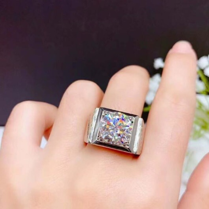 Moissanite Ring, 925 Sterling Silver, 3ct Moissanite Ring, Engagement Ring, Wedding Ring, Luxury Ring, Ring/Band, Round Cut Ring | Save 33% - Rajasthan Living 7