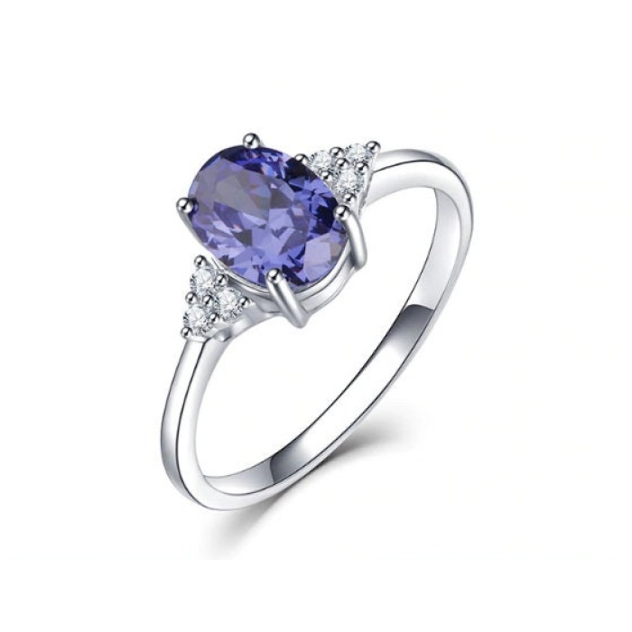 Tanzanite Ring, 925 Sterling Silver Engagement Ring, Wedding Ring, Tanzanite Ring, luxury Ring, soliture Ring, Woman Ring, Oval cut Ring | Save 33% - Rajasthan Living 6