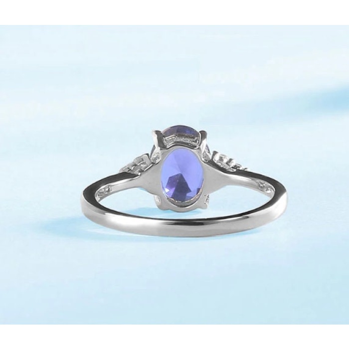 Tanzanite Ring, 925 Sterling Silver Engagement Ring, Wedding Ring, Tanzanite Ring, luxury Ring, soliture Ring, Woman Ring, Oval cut Ring | Save 33% - Rajasthan Living 7