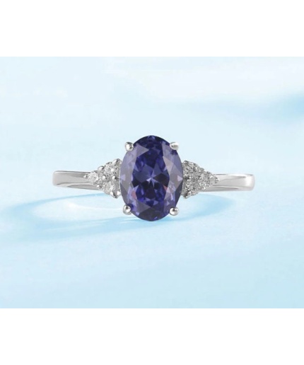 Tanzanite Ring, 925 Sterling Silver Engagement Ring, Wedding Ring, Tanzanite Ring, luxury Ring, soliture Ring, Woman Ring, Oval cut Ring | Save 33% - Rajasthan Living