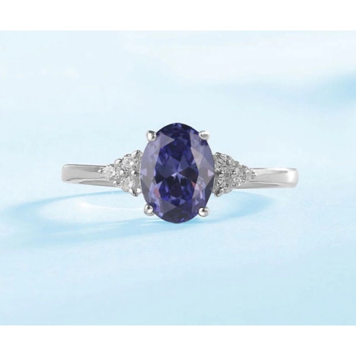 Tanzanite Ring, 925 Sterling Silver Engagement Ring, Wedding Ring, Tanzanite Ring, luxury Ring, soliture Ring, Woman Ring, Oval cut Ring | Save 33% - Rajasthan Living 5