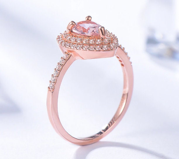 Morganite Woman Ring, Morganite Ring, 925 Sterling Silver Statement Ring, Engagement and Wedding Ring, Luxury Ring, Pear Cut Ring | Save 33% - Rajasthan Living 12