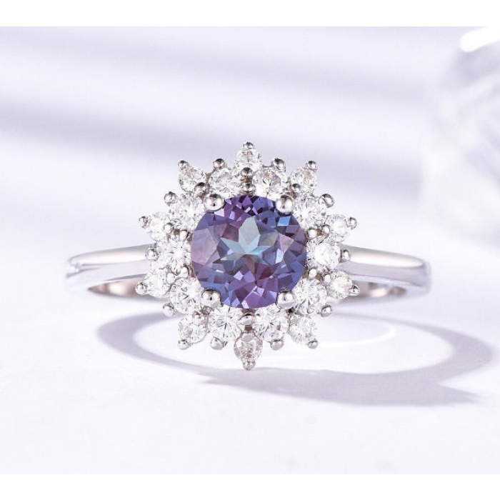 Alexandrite Ring, Woman Ring, 925 Sterling Silver Alexandrite Ring, Statement Ring, Engagement and Wedding Ring, Round Cut Ring | Save 33% - Rajasthan Living 8